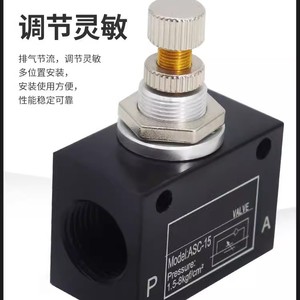 วาล์วควบคุมการไหลของแก๊สแบบทางเดียวชนิดนิวแมติก Asc 06 ขนาดพอร์ต 1 5 8 กก.ฟุต ซม.2 1 4 นิ้ว - Product Image 2