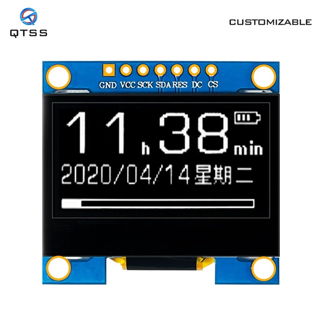 1.3 Inch Rectangular Mini Small Monochrome PMOLED Display Module 128*64 SSD1306 SH1106 SPI I2C Interface OLED Panel Screen