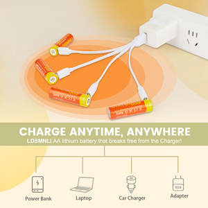 4100mWh Alta capacidad 1,5 V USB 4-en-1 Cable 1000 Ciclos Baterías de litio <span class=keywords><strong>AA</strong></span> recargables para cámara Blink - Product Image 3