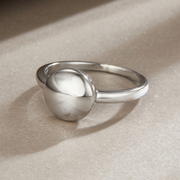 Einfacher Sterling Silber Ring Classic Blank Siegelring anpassbar Gravierter Siegelring