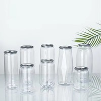 Gobelets scellables en plastique jetables avec couvercles en aluminium, bouteilles de jus en PET anti-fuite avec bouchons, compatibles avec la machine à sceller les canettes