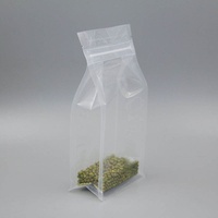 Sacs de rangement transparents à soufflet, à fond plat, à huit soudures latérales, avec fermeture éclair, pour emballage personnalisé, vente en gros