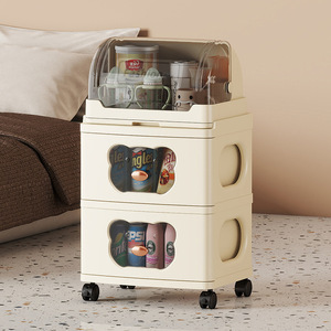 <span class=keywords><strong>Petit</strong></span> chariot de rangement en plastique <span class=keywords><strong>pour</strong></span> la maison, organisateur de collations et de jouets <span class=keywords><strong>pour</strong></span> le salon, armoire mobile multi-niveaux <span class=keywords><strong>pour</strong></span> bébé - Product Image 3