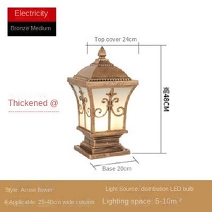 Lámpara de Jardín LED de Bronce para Exteriores, IP65, con Pantalla de Vidrio, Regulable, 500 Lúmenes, Luz Blanca Cálida, Decorativa para Caminos, Porche y Jardín - Product Image 3