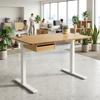 Table de bureau électrique réglable en bambou de bonne qualité, bureau debout, plateau de bureau relevable Ecomax