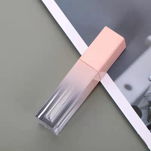 High Quality Square Pink Gradient Lip Gloss Empty Bottle Clear Lip Glaze <b>Tube</b> PP Material Screw Cap Diameter - Product Image 4