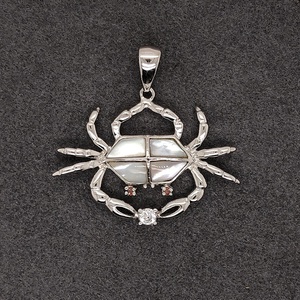 Estilo europeo y americano 925 Plata elegante bonita damas buen regalo lindo cangrejo colgante con perla blanca <span class=keywords><strong>ostra</strong></span> - Product Image 4