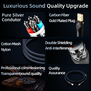 Per ATAUDIO di fascia alta cavo dati <span class=keywords><strong>Audio</strong></span> <span class=keywords><strong>USB</strong></span> in argento puro in fibra di carbonio placcato oro C B OTG giacca in Nylon per altoparlante <span class=keywords><strong>Audio</strong></span> Hifi - Product Image 4