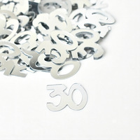 Décoration de fête numérique 15g pour 30e anniversaire, or et argent, noir/bleu, ornements de bureau, paillettes, Chine