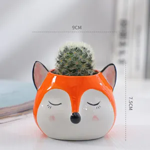 Home Garden Bonsai Cute Small Animal Set Succulent Planter Mini Pot Ceramic Flower Plant Pots