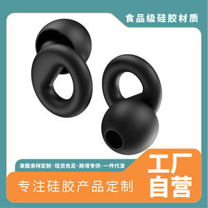 Tapones de silicona con cancelación de ruido transfronterizos, negros, con forma de hongo, para dormir, viajar, reducción de ruido, lavables - Product Image 3