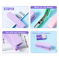 Pastellfarbener Mini-Heftapparat in 3 Sortierten Farben Kreatives Niedliches Kleines Heftgerät