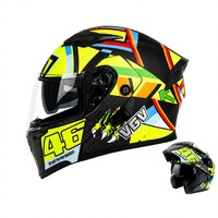 Casque de moto 3C/DOT à double visière relevable, coque ABS personnalisable, motifs stylés, pré-installé pour fente sans intérieur