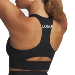 Tops courts pour femmes très vendus, tops courts à fermeture éclair sur le devant avec rembourrage intégré pour la poitrine, soutiens-gorge de sport respirants, Ropa Deportiva de soutiens-gorge pour femmes - Product Image 4