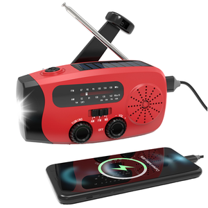 Banco de Energía Portátil Recargable de 2000mAh con <span class=keywords><strong>Radio</strong></span> AM/FM de Manivela Solar de Emergencia, Señal SOS y Linterna, Cargador USB para Teléfono - Product Image 4