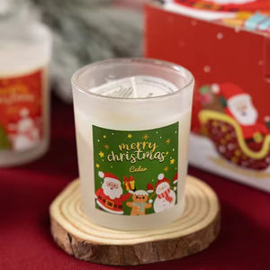 Velas Aromáticas de Cera de Soja al por Mayor con Diseño de Papá Noel y Muñeco de Nieve en Vaso de Vidrio para Reventa - Product Image 6