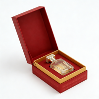 Boîte cadeau de parfum de luxe personnalisée, style livre rouge, emballage rigide magnétique, estampage à chaud doré, usine OEM