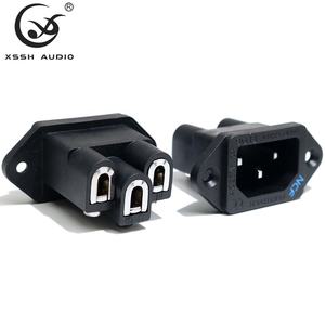 שקע חשמל אמריקאי תלת-פיני IEC עם ציפוי נחושת-פליז רודיום, דגם FI-06 YIVO NFC, 10A 250V - Product Image 2