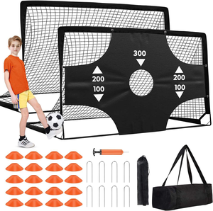 Portería de Fútbol Plegable Portátil de Acero - 6x4 pies, Equipo de Entrenamiento para Jardín, Incluye Balón de Fútbol, Tela de Objetivo para Marcar, Conos - Product Image 2