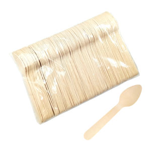 2025 sıcak satış ahşap kaşık seti kalite rekabetçi düşük fiyat çatal özel Logo 160mm boyutu bıçak günlük kullanım dondurma meyve - Product Image 4