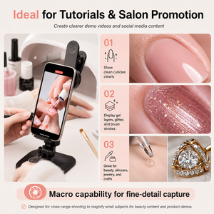 Téléphone portable gros plan <span class=keywords><strong>photographie</strong></span> objectif Macro <span class=keywords><strong>pince</strong></span> universelle 30-120mm Led Macro pour iPhone Android ongles cils lèvres nourriture - Product Image 5