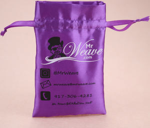 Logo ile özel çantalar lüks büyük İpli ipek saten çanta kılıfı peruk saç ambalaj için toz torbası - Product Image 4