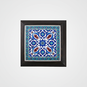 Turco pintado a mano de cerámica enmarcado azulejo de Turquía - Product Image 2