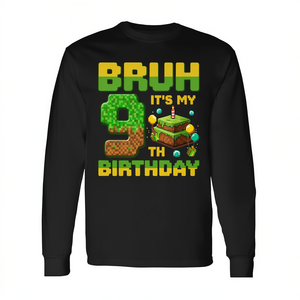 Pixel Adventure Gamer T-shirt à manches longues pour enfants, unisexe, col rond, imprimé numérique ludique, coupe confortable - Product Image 2