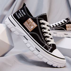 2025 Autumn New Men's <b>Head</b> Low-top Canvas Shoes Hong Kong <b>Style</b> Breathable Fashion Casual Sneakers Front Laces Korean Trendy - Product Image 3