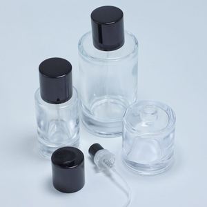 Flacons de parfum ronds en verre transparent de 30 ml, 50 ml, 100 ml avec impression de logo personnalisée et emballage en boîte - Product Image 3