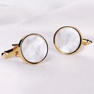 Tùy chỉnh mẹ của ngọc trai vỏ Khuy măng sét thép không gỉ bạc mạ vàng tùy chỉnh Vòng vỏ Khuy măng sét cho nam giới TUXEDO phù hợp với áo sơ mi - Product Image 2