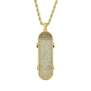 Collier pendentif géométrique en forme de trottinette, style hip-hop, design unique, très tendance, pour hommes, bijoux de mode, vente en gros - Product Image 5