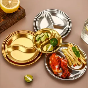 Acier inoxydable Poivre Rôti Viande Sauce Plats Rond Assaisonnement Plateau Hotpot Condiment Trempage Assiette Cuisine Épice Vaisselle - Product Image 5