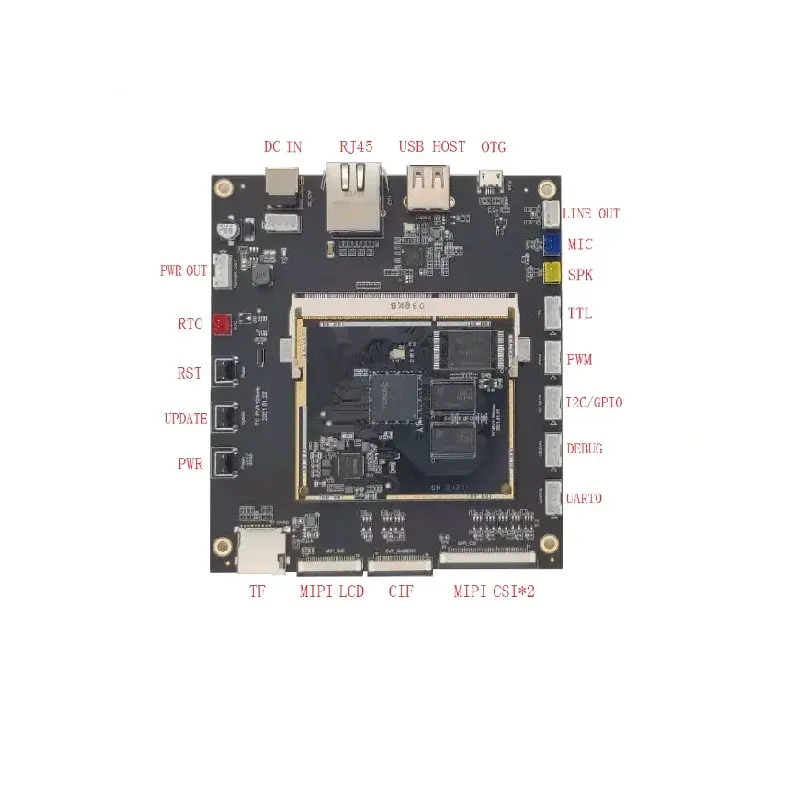 Rockchip RV1126 ทองนิ้วแกน Quad Core ARM Cortex A7 32 บิตintegraนีออนและFPUtes 1G DDR3 8G eMMGบอร์ดพัฒนา