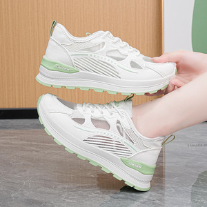 Chaussures de skate tendance unisexes pour filles, logo personnalisé blanc et vert, style décontracté, confortables, légères, <span class=keywords><strong>baskets</strong></span> de rue - Product Image 3