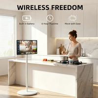 Pantalla Portátil de 24 Pulgadas, TV Inteligente con Pantalla Táctil IPS, Monitor Portátil Inalámbrico con Soporte Giratorio de 360° y Altavoz Integrado