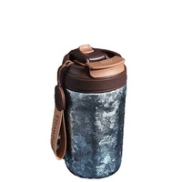 AHLE1123/Nouvelle Tasse de Voyage Isotherme en Titane Pur, Isolation Thermique 6-12 Heures, Portable, Compatible Voiture, Couvercle Gravé au Laser