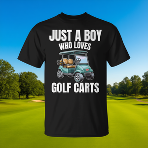Camiseta Just A Boy Who Loves Golf Carts para entusiastas de los carritos de golf - Product Image 3