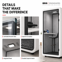 Cabine de bureau acoustique modulaire Ergonovapro, cabine téléphonique insonorisée, cabine de réunion privée, espace de travail silencieux, bureau individuel