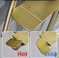 Ensemble de douche thermostatique de luxe Oire en laiton, finition or brossé, système de douche à effet pluie doux apparent avec barre coulissante, idéal pour l'hôtellerie