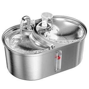 Fontaine à eau pour animaux de compagnie en acier inoxydable, distributeur d'eau automatique de 3,2 L pour chats et chiens - Product Image 5