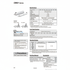 Pièces pneumatiques de CDBG1BA63-125-HL de cylindre de serrure d'extrémité de SMC Pneumatics - Product Image 1