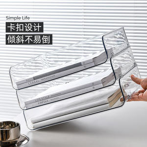 Boîte de rangement de bureau en plastique transparente, style tiroir, grande capacité, organiseur de documents, type rectangulaire, sans couvercle, pour usage de bureau - Product Image 1