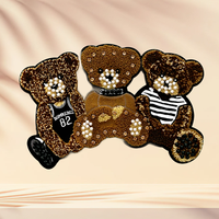 Nouveaux patchs brodés en sergé chenille motif ours, écologiques, à coudre, broderie informatique, autocollants en tissu pour la décoration de vêtements