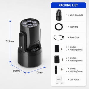 Mini 150W LED Moving Head Wash Gobo Licht IP20 21,5 Grad Wash 11 Grad Gobo 13/17CH DMX512 RDM Bühnenbeleuchtung für DJ-Events - Product Image 6
