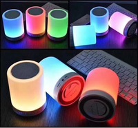 Portable Smart Touch sans fil bleu dent haut-parleur lecteur Led coloré veilleuse Table de chevet lampe Support Tf carte Aux avec micro