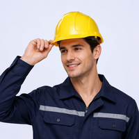 Casque de sécurité ABS pour la construction, conforme à la norme ANSI Z89.1, avec harnais textile à cliquet de 53-63 cm pour les travailleurs du bâtiment