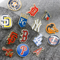 Badges de baseball pour enfants de haute qualité en gros, New York Yankees & Los Angeles Dodgers, alliage plaqué argent