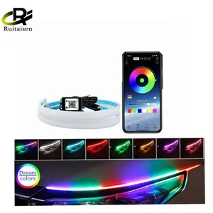 Neon Mengalir DRL LED Strip Lampu Sein Fleksibel DRL LED Lampu Berjalan Siang Hari RGB 12 OEM ODM Universal Silikon/LED