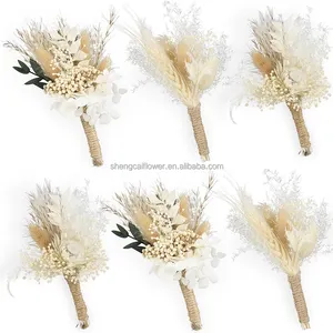 Boutonniere hecho a mano ramillete ojal flores boda banquete flores decoración para novio hombres nupcial mujeres traje vestido